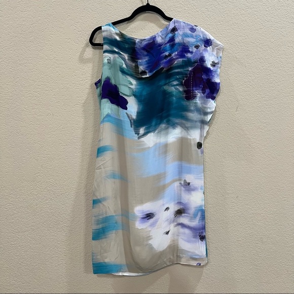 Piazza Sempione Made In Italy Womens Abstract Floral Print 100% Silk Dress Sz 42 - Picture 7 of 12